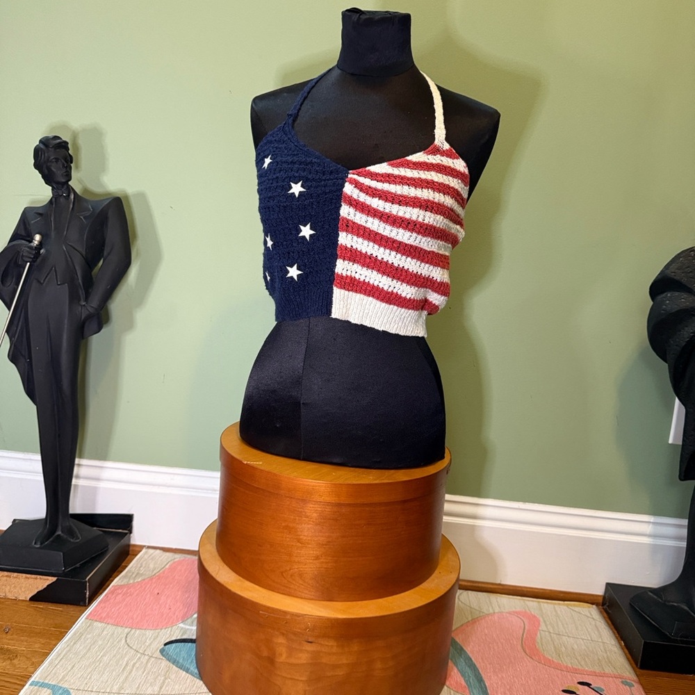 American eagle Flag Halter Top crochet 🦅 🇺🇸 medium